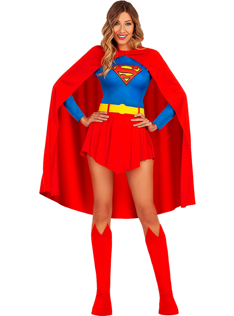 Gered Door Superheldin Supergirl Vrouw Kostuum