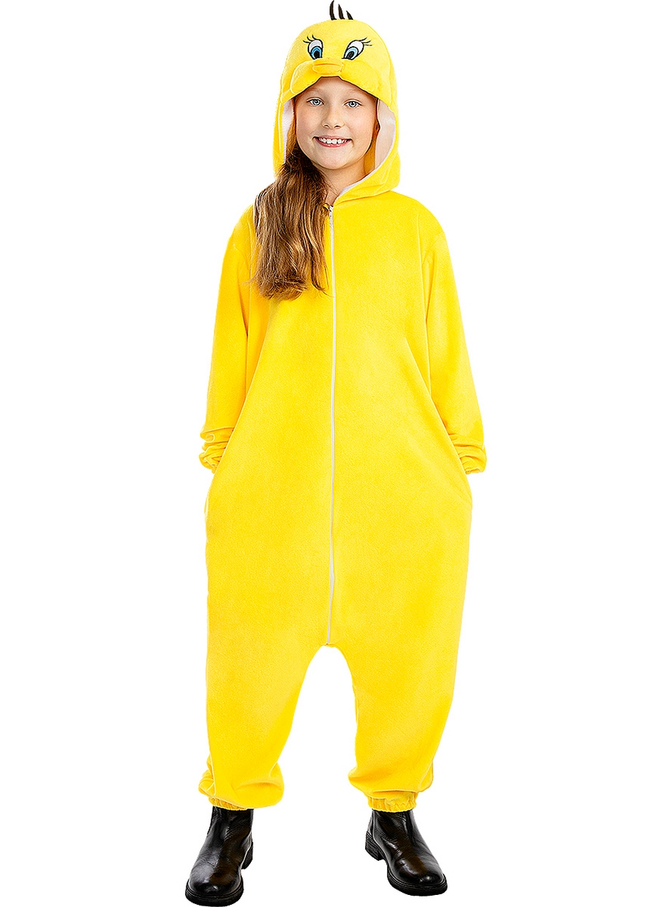 Grappige Gele Tweety Onesie Looney Tunes Kind Kostuum