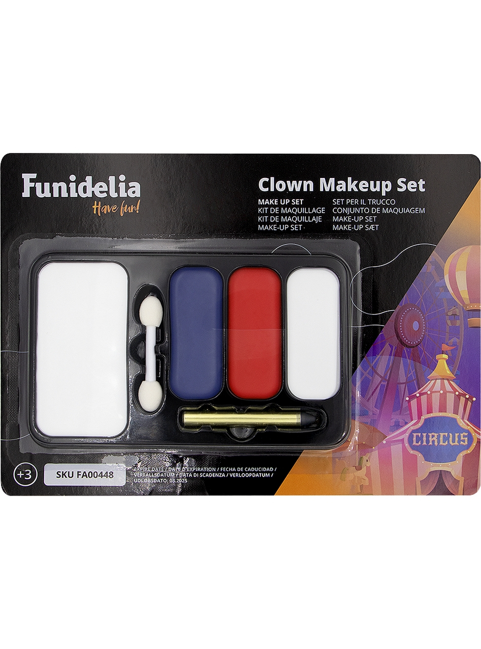 Clown Make-Up Set Paars Rood Wit