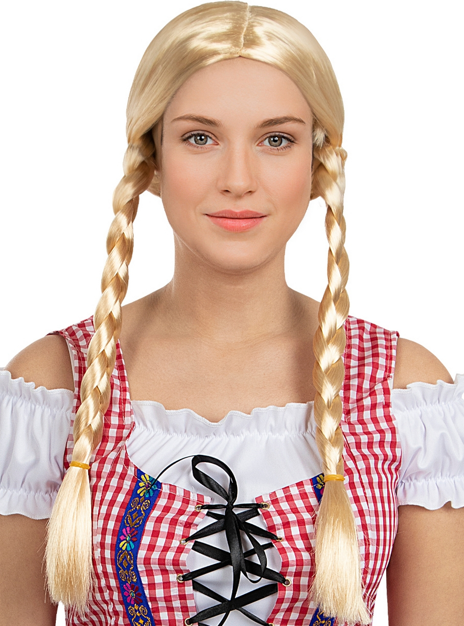 Oktoberfest Pruik Met Vlechten Blond