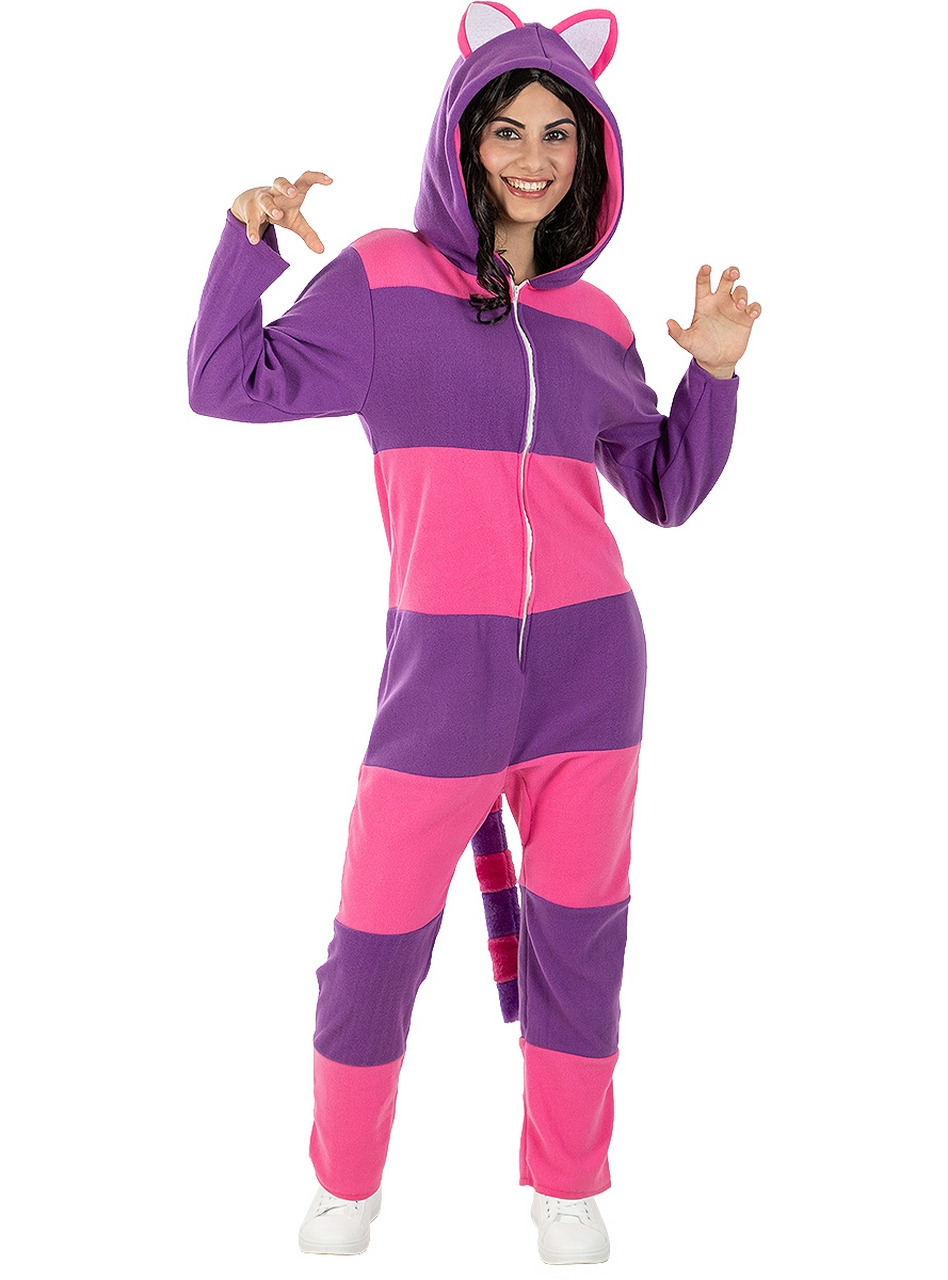 Knuffelige Cheshire Kat Onesie Vrouw Kostuum