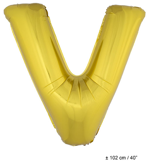 Folie Ballon Letter V Goud XL 102cm (Leeg)