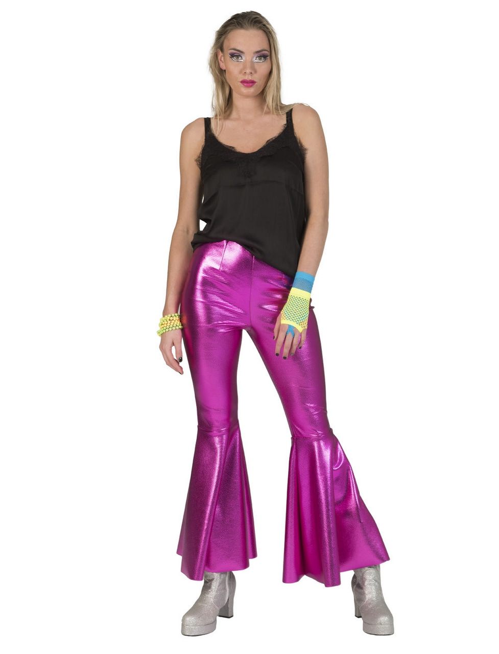 Disco Fever Broek Glimmend Roze Vrouw