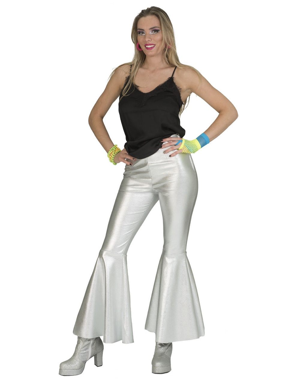 Disco Fever Broek Glinsterend Zilver Vrouw