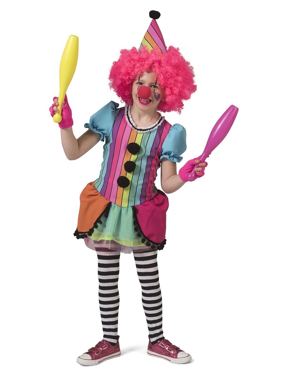 Rainbow Clown Girl Meisje Kostuum