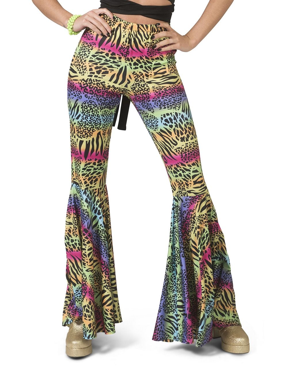 Hippie Broek Kleurrijke Dieren Print Vrouw