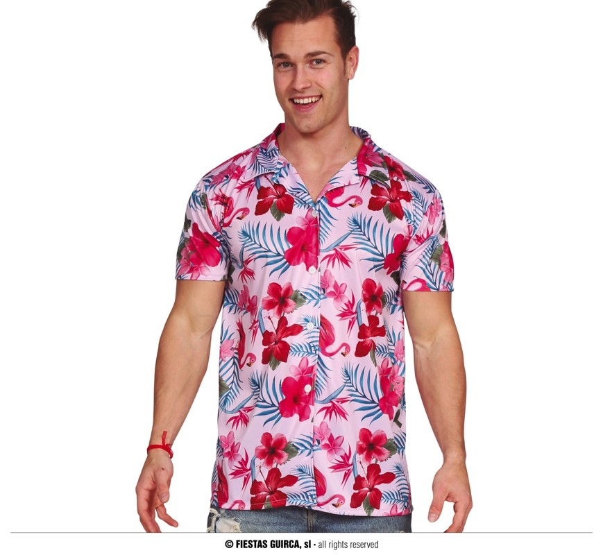 Hawaii Shirt Lapalapa Flamingo Man