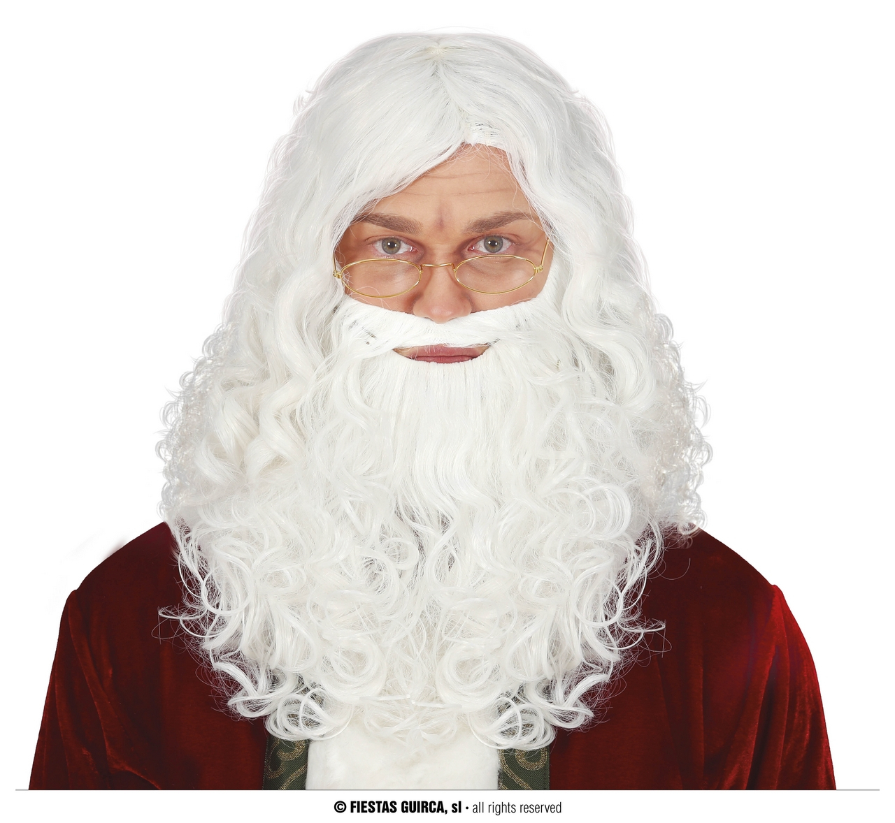 Basic Witte Pruik Met Grote Baard Kerstman Sinterklaas