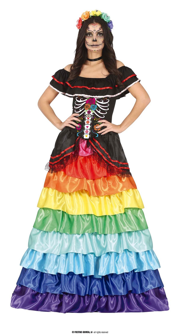 Rainbow Day Of The Dead Mariana Vrouw Kostuum