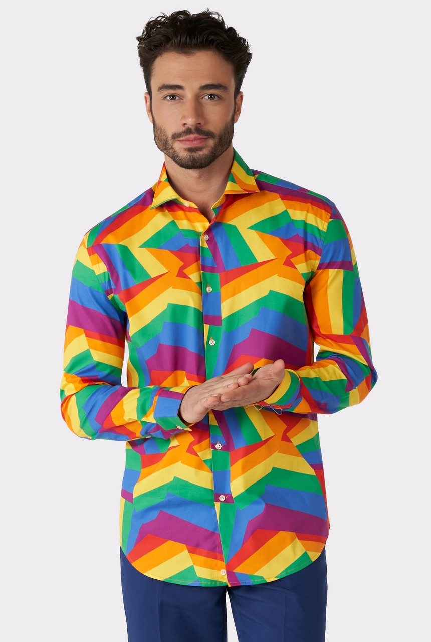 Over The Zig Zag Rainbow Festival Blouse Man