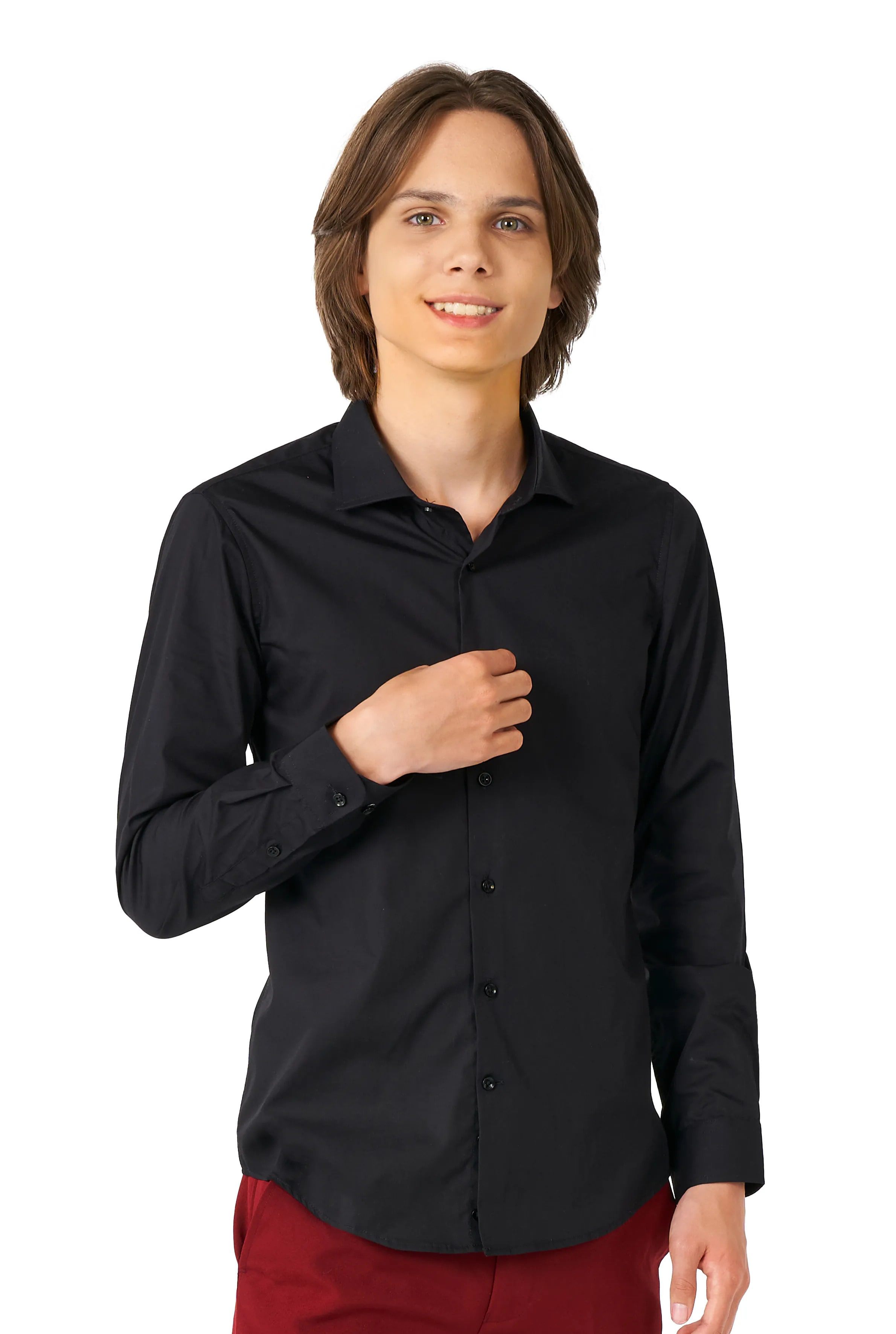 Teen Boys Zeer Chique Zwarte Blouse Jongen