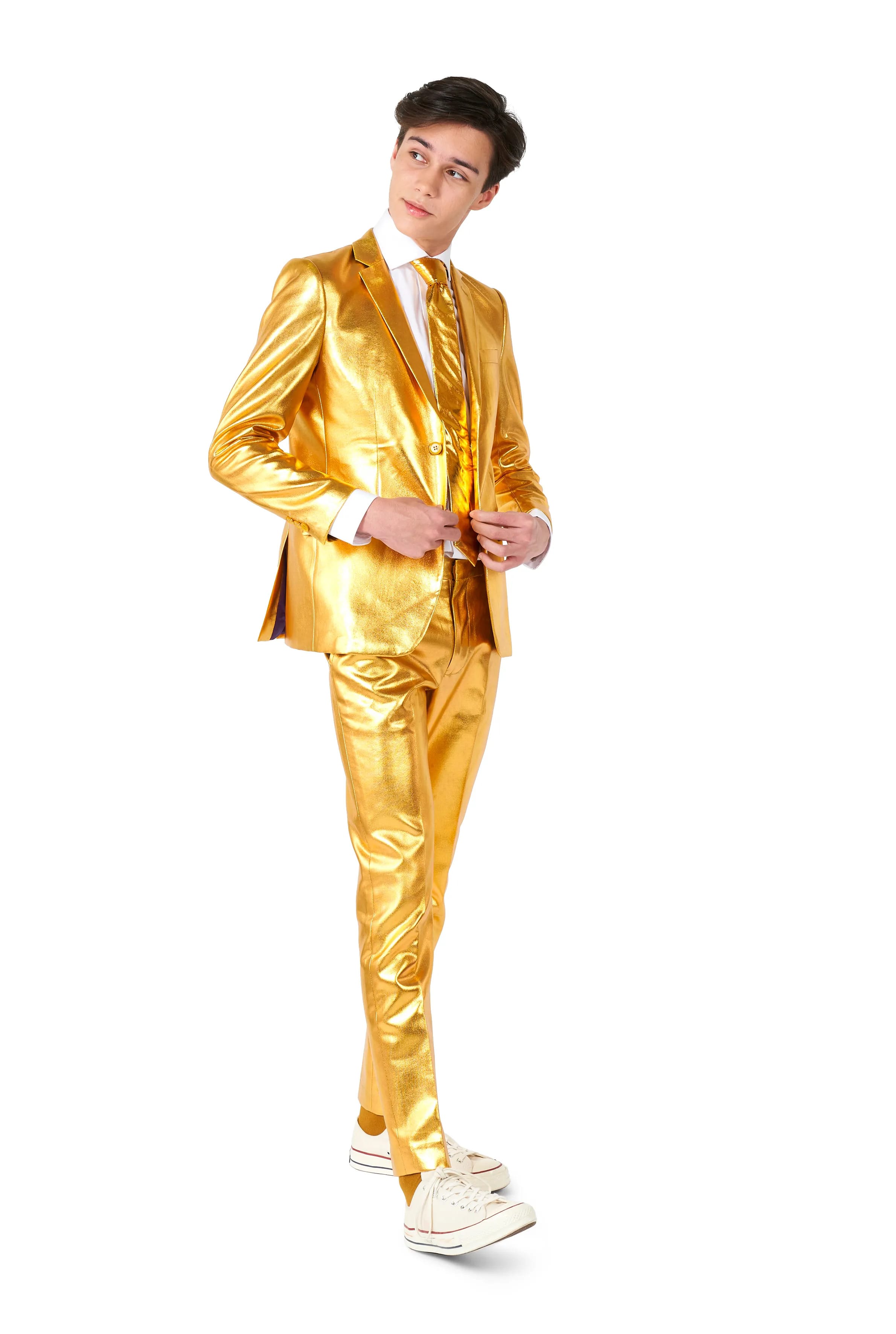 Teen Boys Groovy Solid Discogold Jongen Kostuum