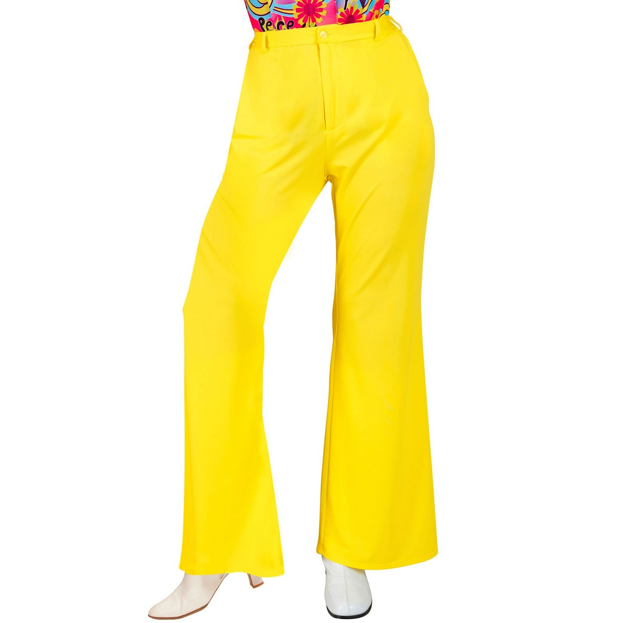 Jaren 70 Soul Broek Bright Yellow Vrouw