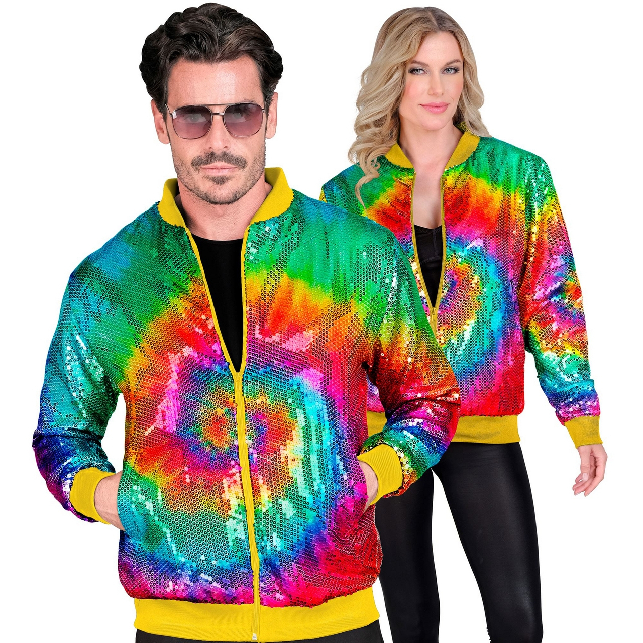 Bomberjack Hippie Tie Dye Pailletten Jas