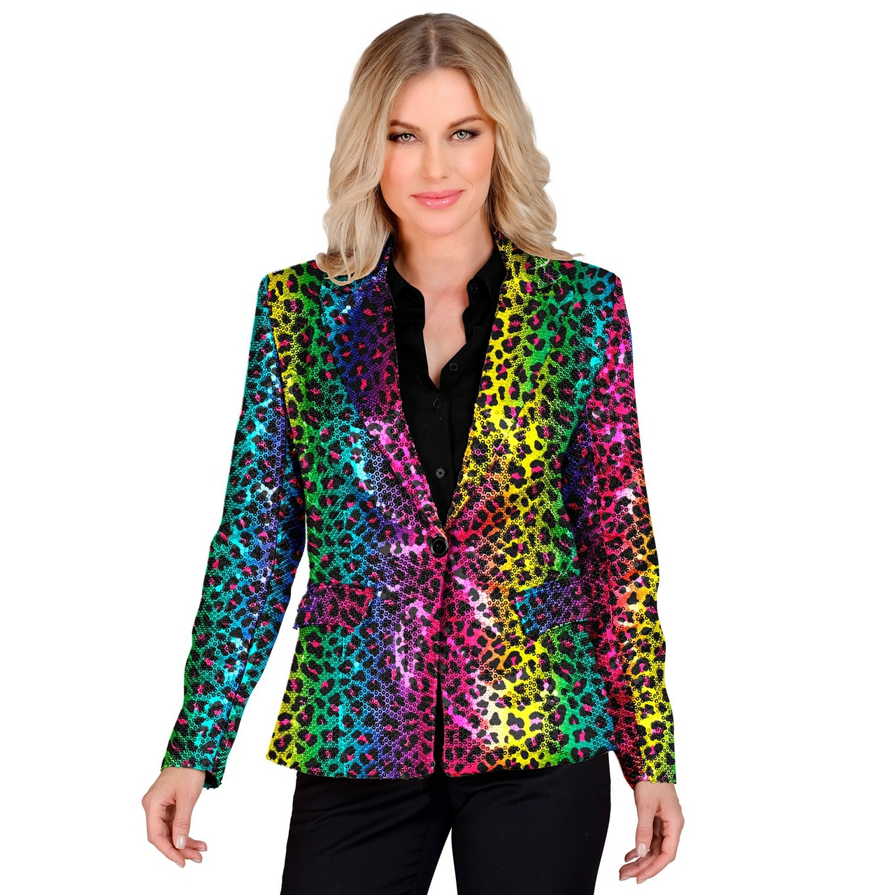 Pailletten Blazer Regenboog Jungle Fun Vrouw