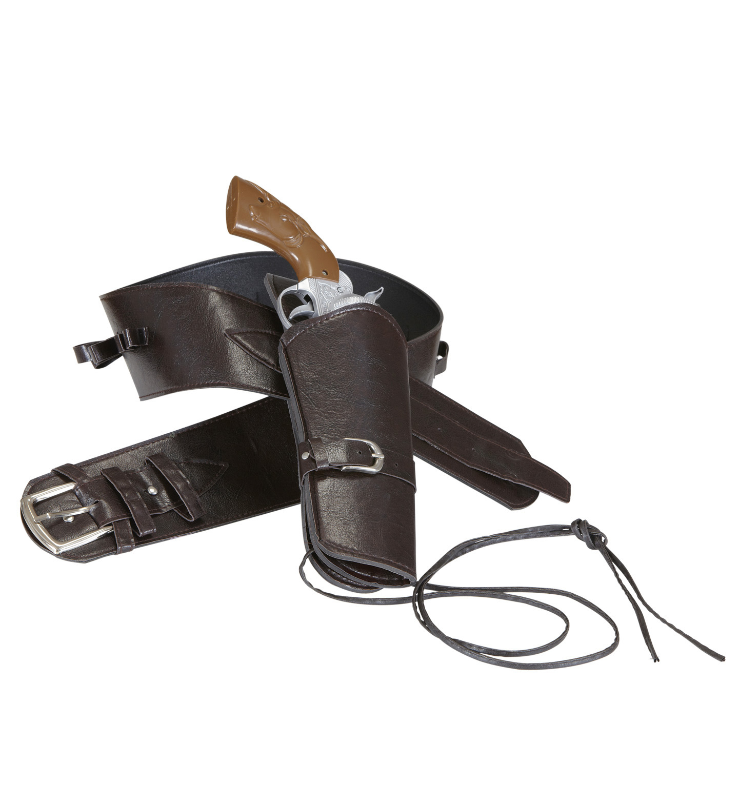 Knallende Cowboy Western Holster Met Riem Lederlook , Bruin