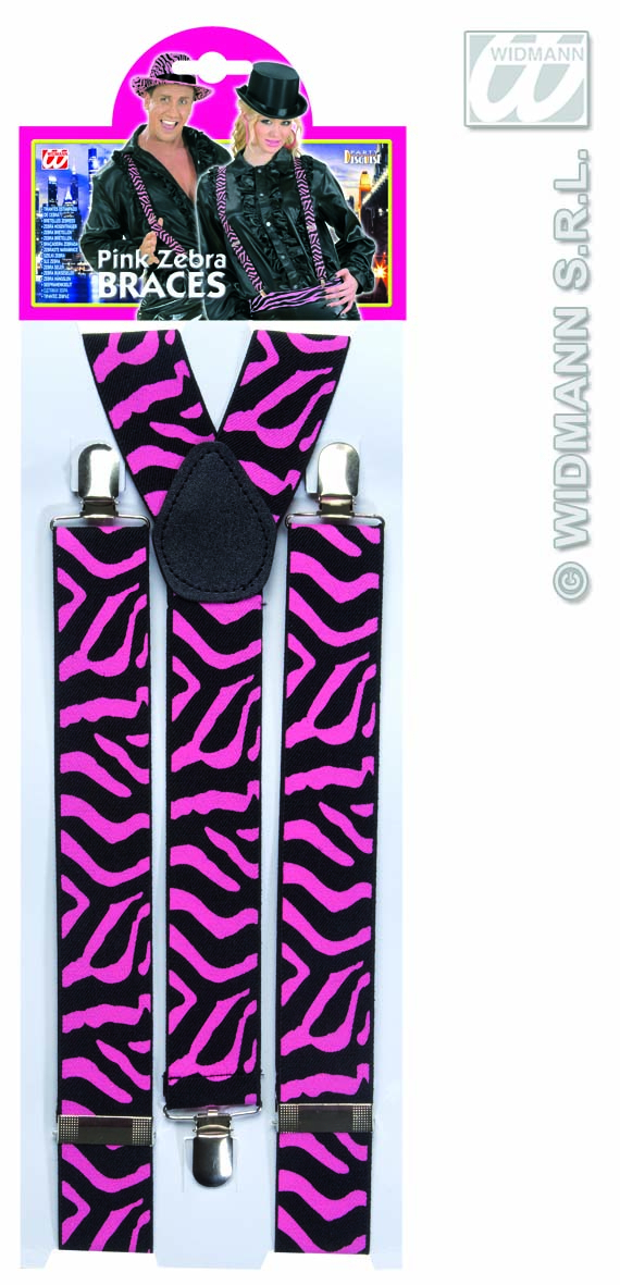 Bretels Zebra Zwart / Roze