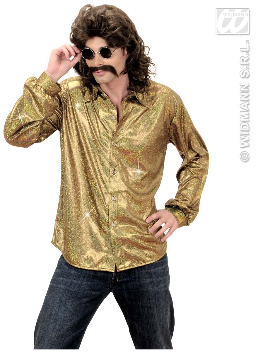 Holografisch Shirt, Goud XL Man