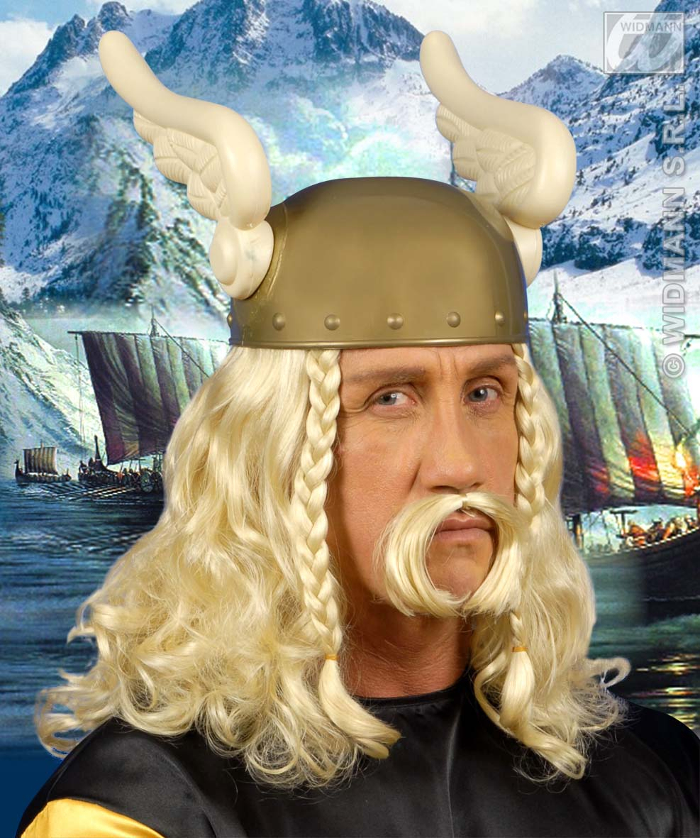 Pruik Viking Met Snor