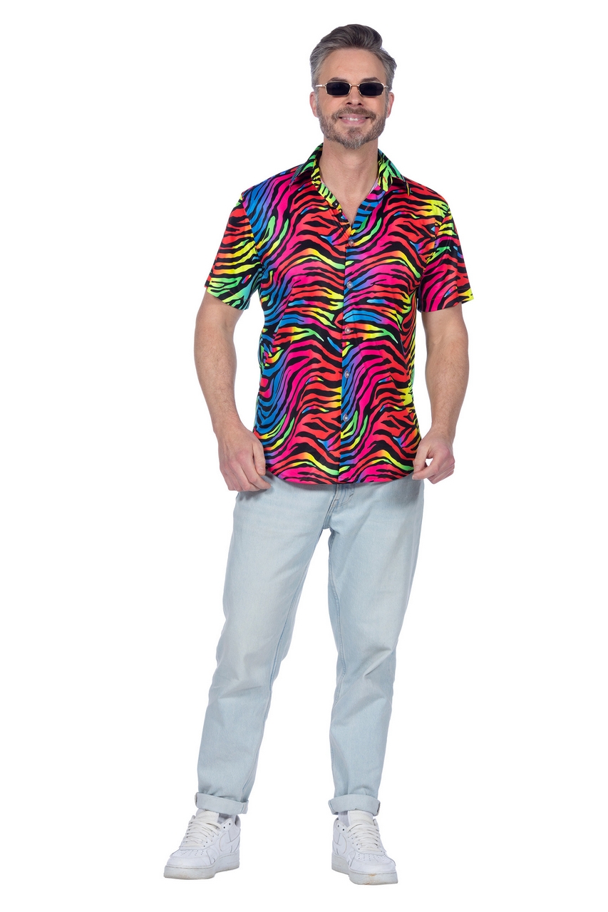 Party Shirt Zebra Neon Man