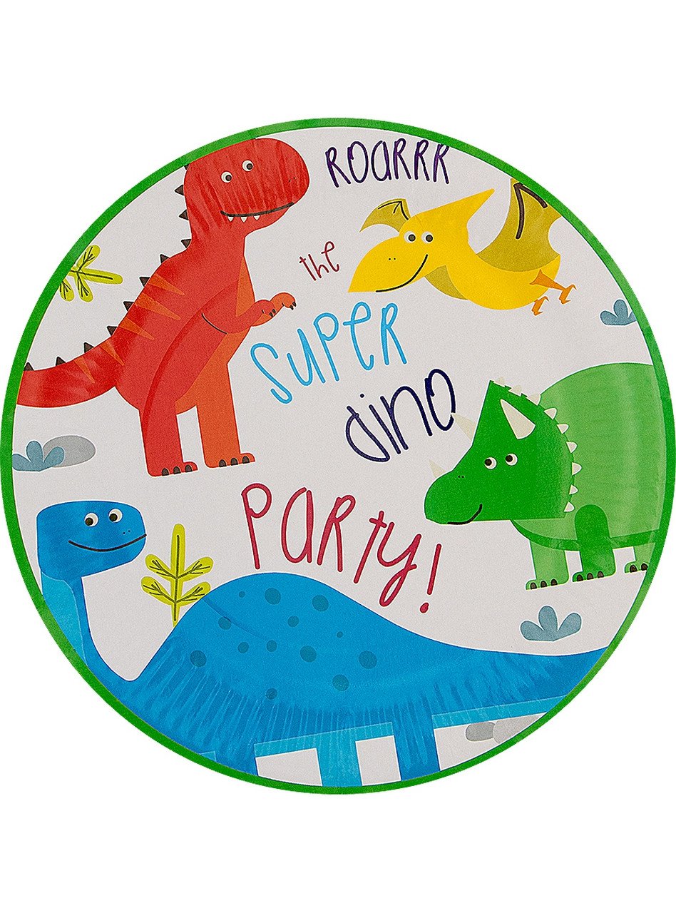 Super Dino Party Bord 8 Stuks 23 Centimeter