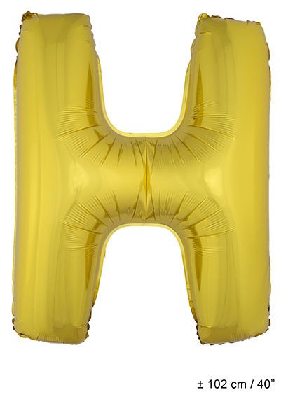 Folie Ballon Letter H Goud XL 102cm (Leeg)