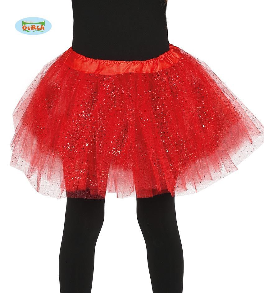 Rode Tutu Met Glitter Regen Kind