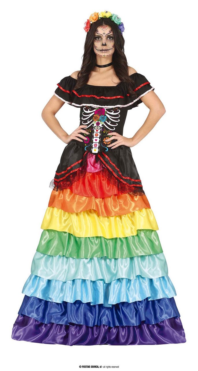 Rainbow Day Of The Dead Mariana Vrouw Kostuum