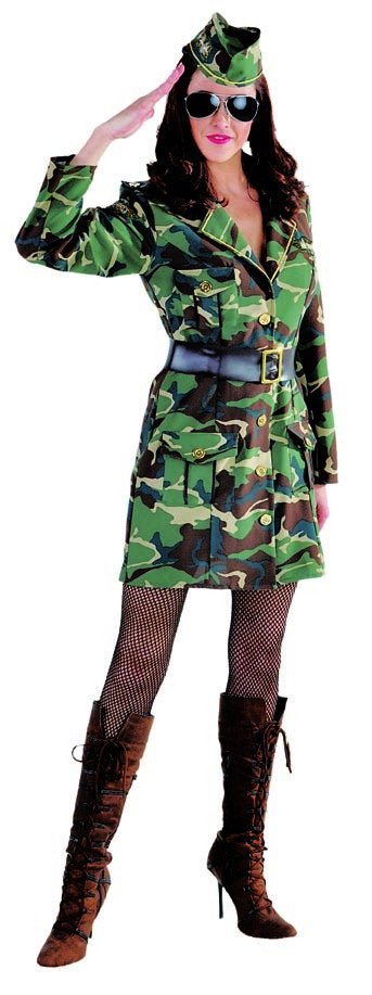 Jungle Commando Camouflage Leger Vrouw Kostuum