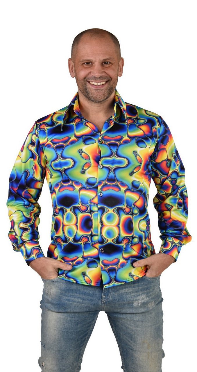 Tie Dye Multicolor Blouse Hippie Man