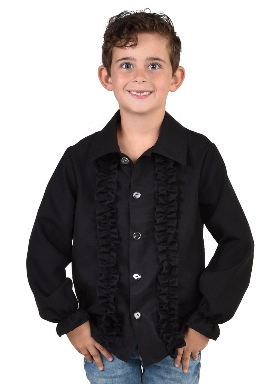 Chique Ruches Blouse Zwart Jongen