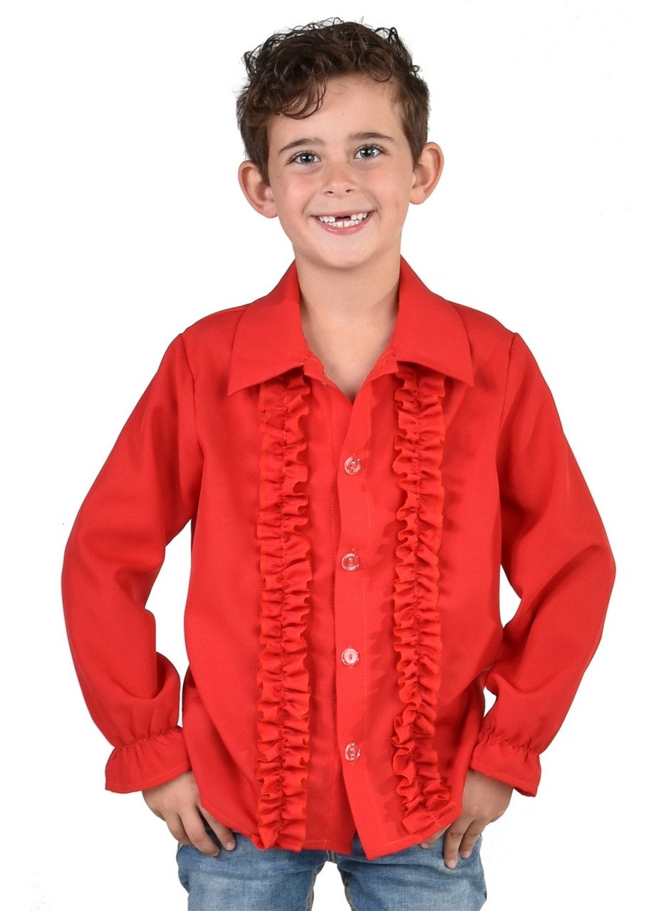 Disco Duivel Ruches Blouse Rood Jongen