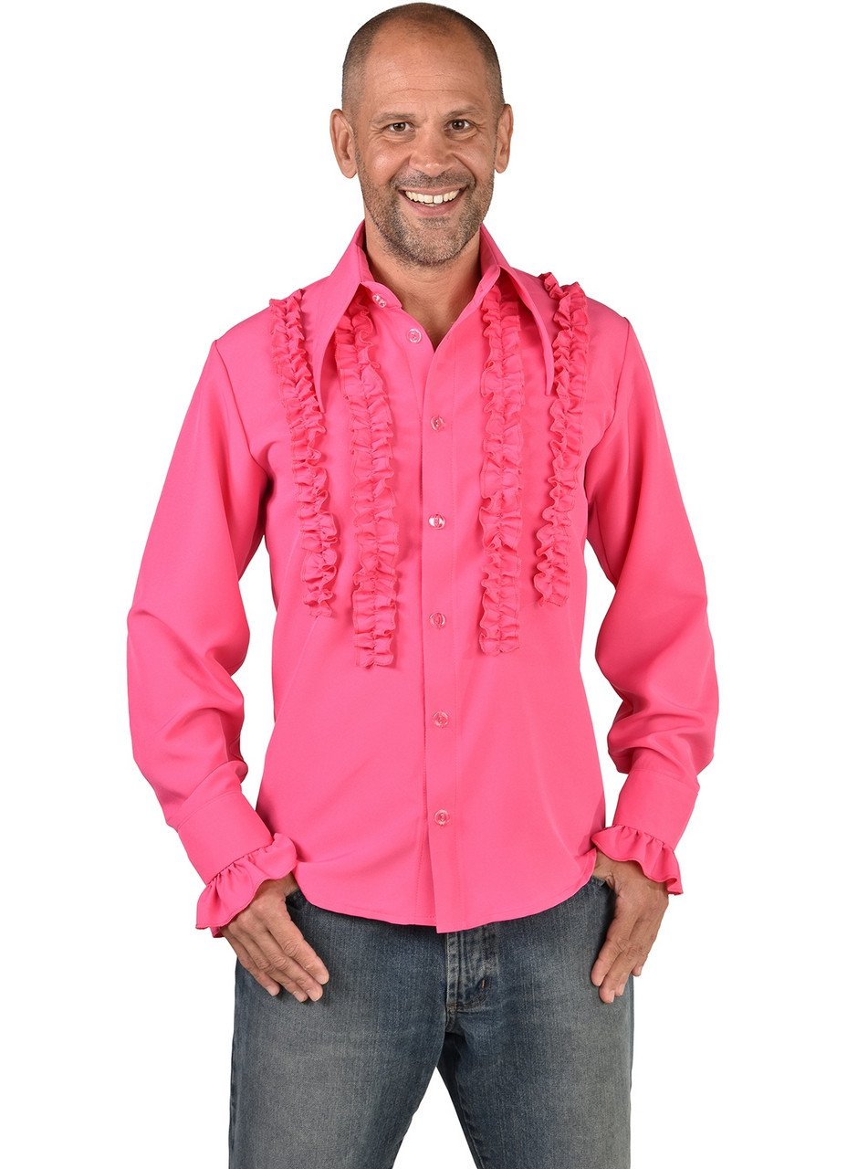 Rouches Overhemd Disco Roze Man