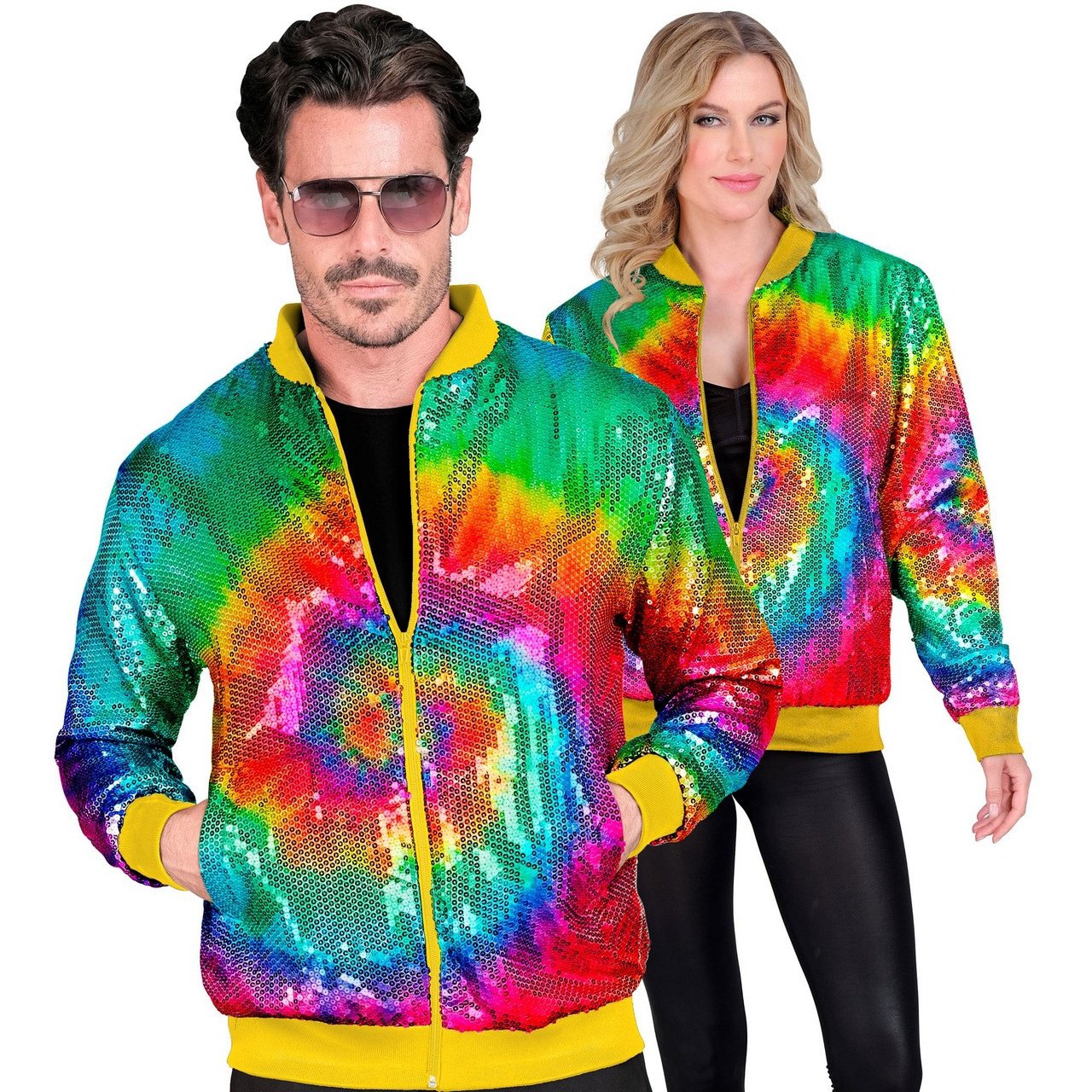 Bomberjack Hippie Tie Dye Pailletten Jas