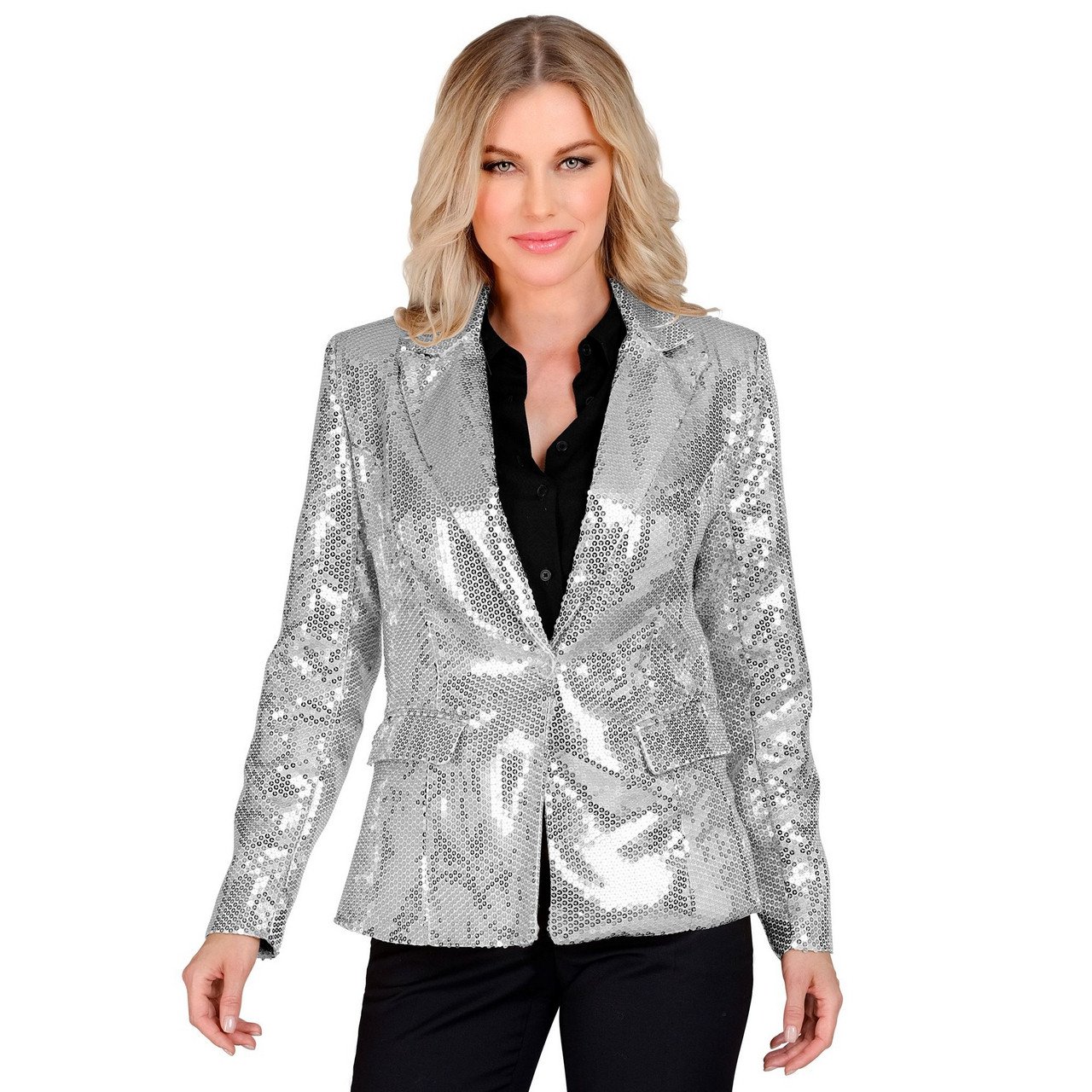 Pailletten Party Blazer Silly Silver Vrouw