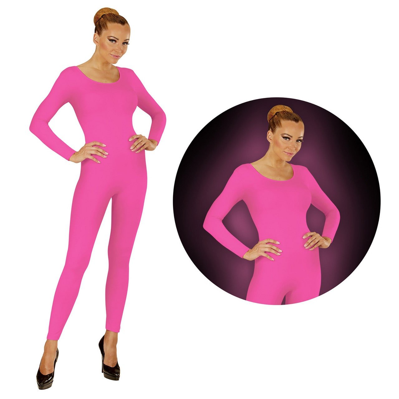 Neon Rose Bodysuit Glow Vrouw Kostuum