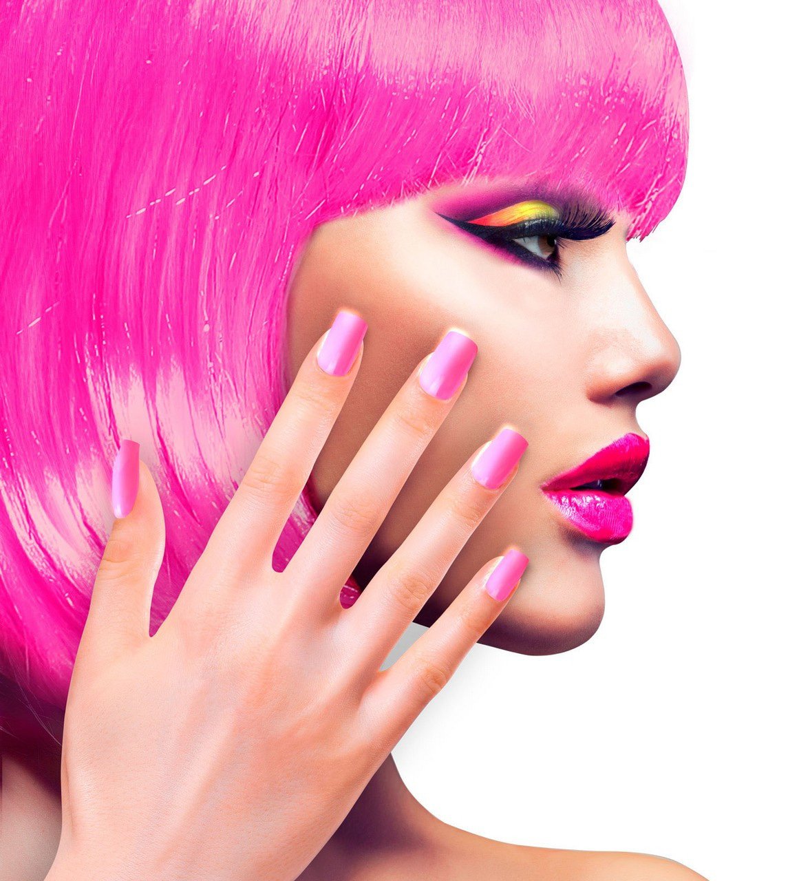 Nagels Airbrush Neon Roze 80s Lady