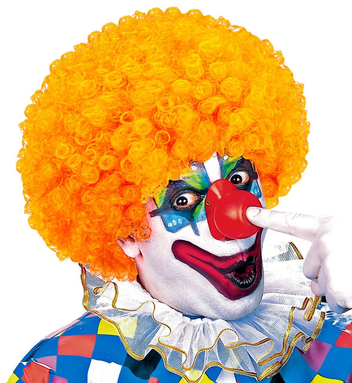 Afro Clownpruik Krullen, Oranje