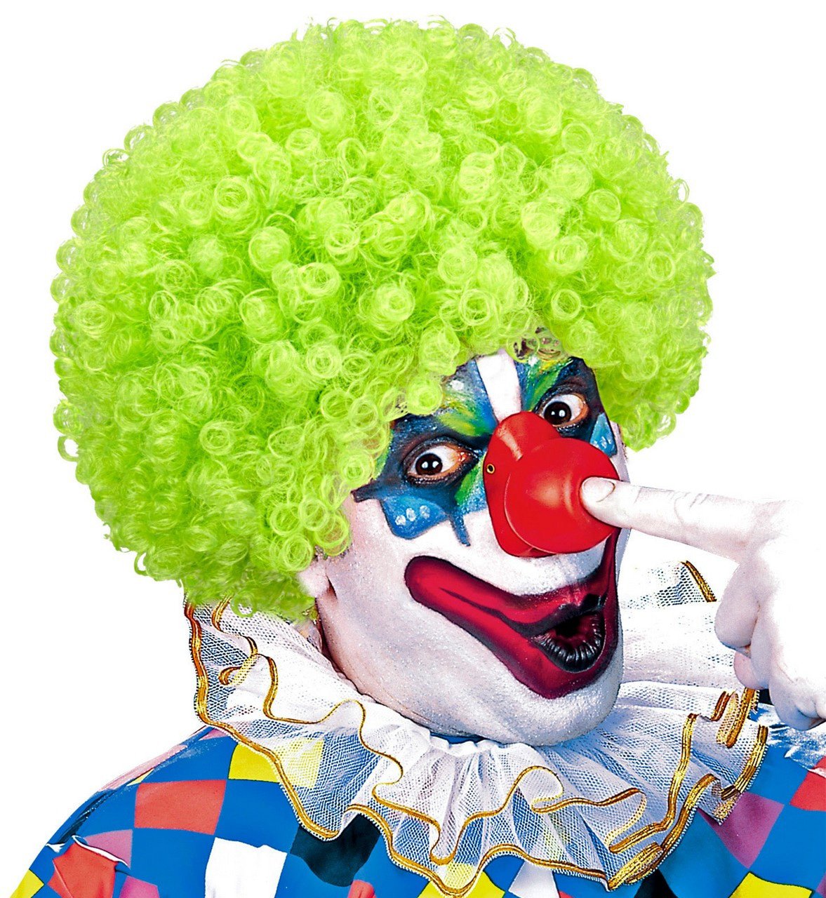 Afro Clownpruik Krullen, Groen