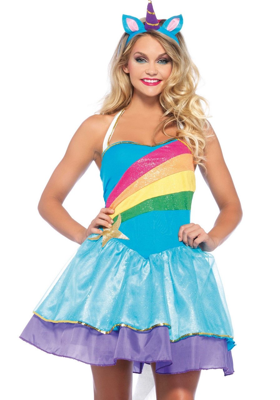 Wonderland Rainbow Unicorn Vrouw Kostuum