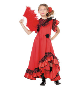 Rode Flamenco Jurk Spaanse Senorita Carmen Meisje