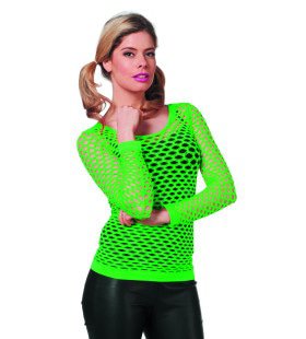 Spannend Netshirt Lange Mouw Groen Vrouw