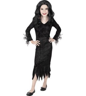 Heksachtige Morticia Addams Kind Meisje Kostuum