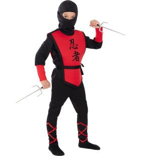 Kung Fu Ninja Rood Kind Kostuum