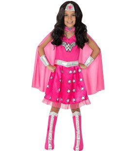 Wonderlijke Roze Heldin Wonder Woman Meisje Kostuum