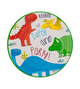 Super Dino Party Bord 8 Stuks 23 Centimeter