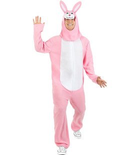 Roze Konijn Onesie Kostuum