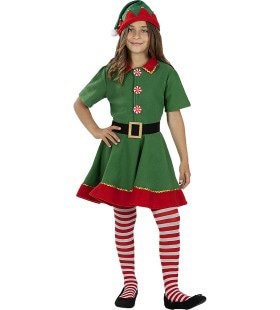 Groene Elf Jurk Kerstbewoner Meisje