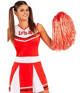 Rode Cheerleader Pompon 1 Stuk