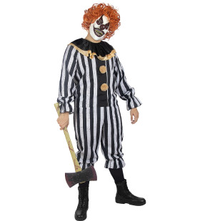 Ready To Strike Stripe Clown Man Kostuum